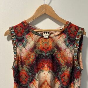 Haute Hippie Vibrant Multicolor Embellished Dress